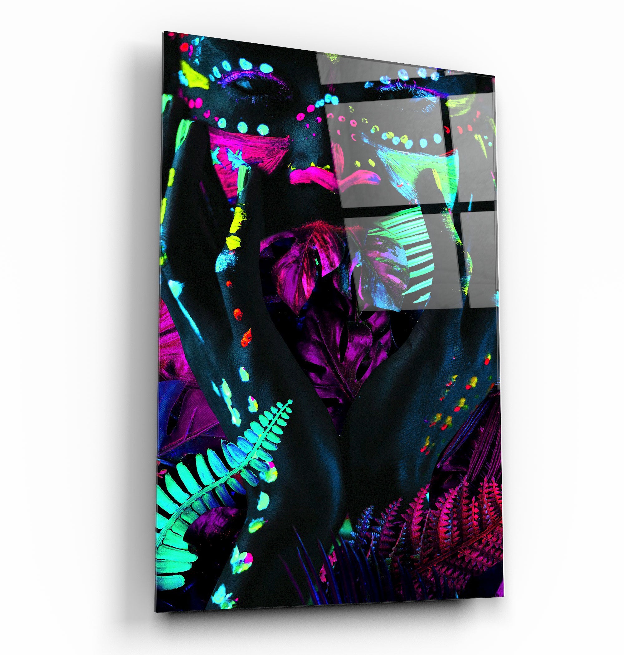 ・"Neon Face"・GLASS WALL ART | Artdesigna Glass Printing Wall Arts.