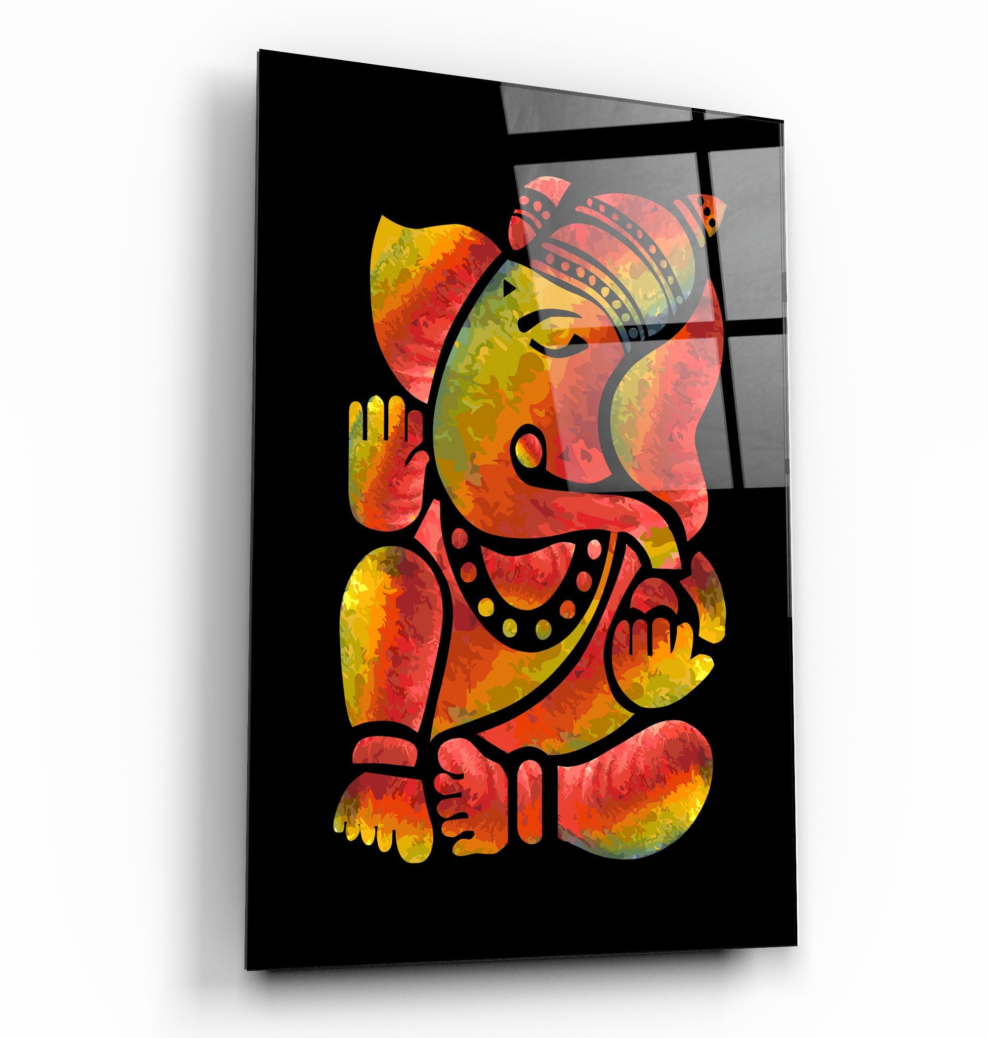 ・"Ganesha"・Glass Wall Art | Artdesigna Glass Printing Wall Arts.