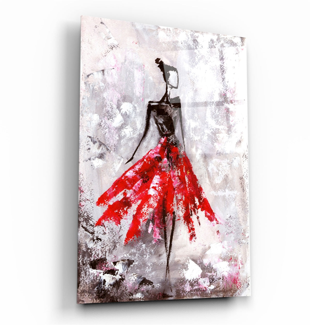 ・"Ballerina (Red)"・Glass Wall Art | Artdesigna Glass Printing Wall Arts.