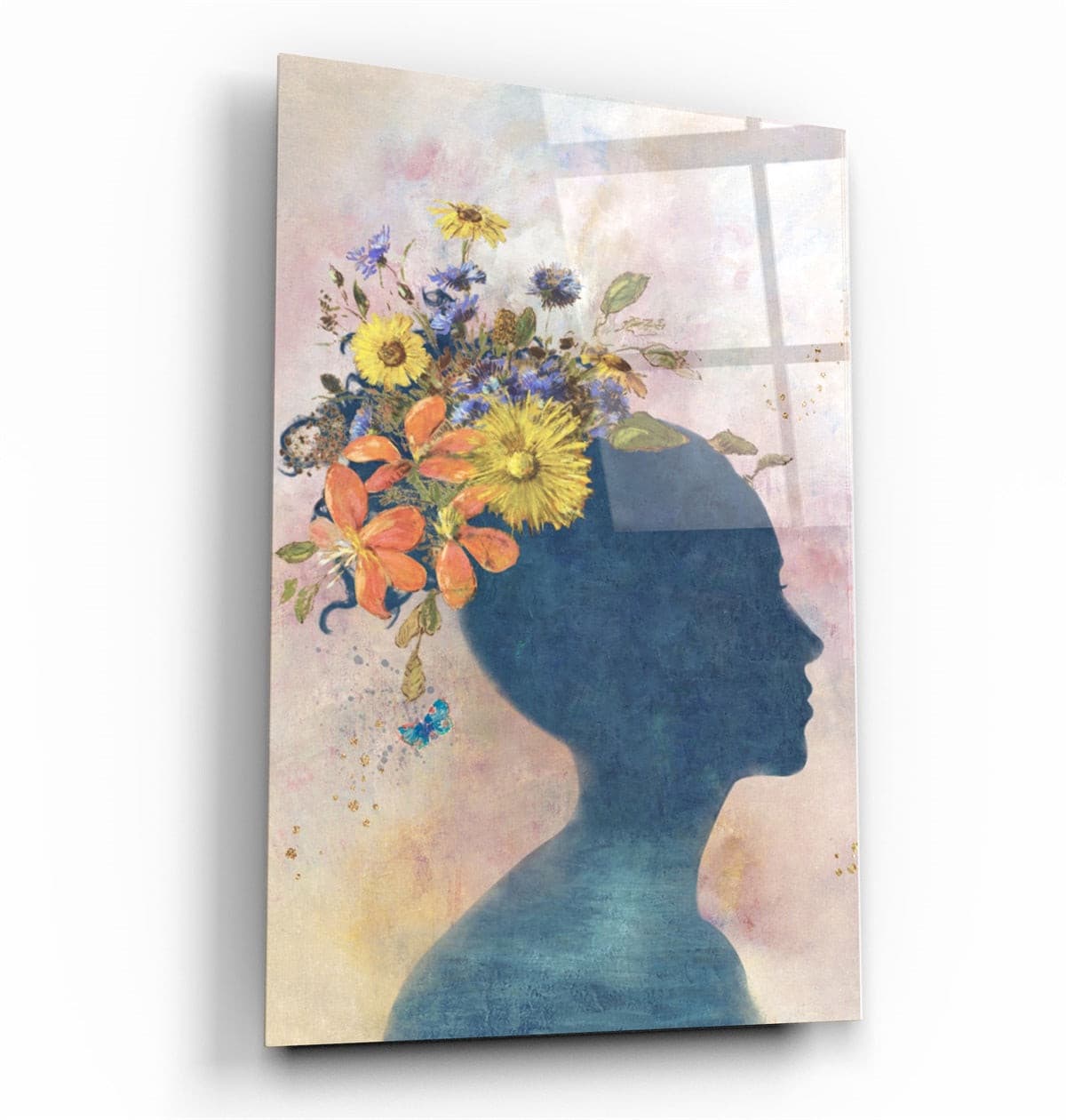 ・"Abstract Women and Flowers"・Glass Wall Art | Artdesigna Glass Printing Wall Arts.