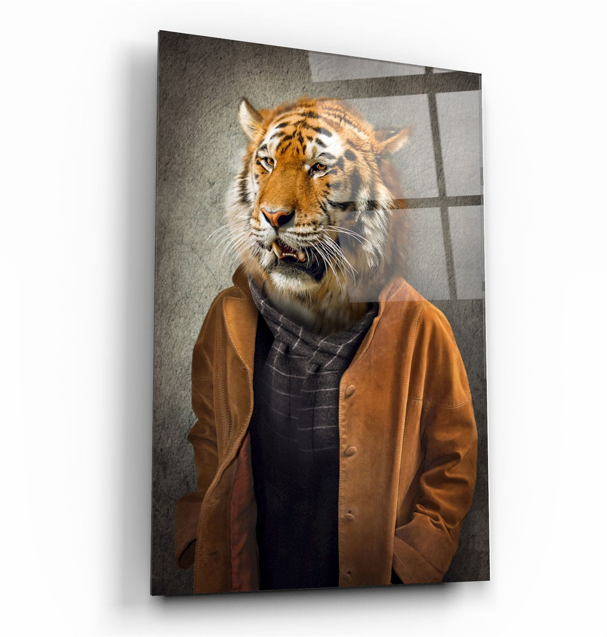 ・"Tiger Head"・Glass Wall Art | Artdesigna Glass Printing Wall Arts.