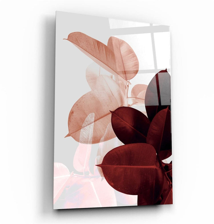 ・"Abstract Leaves V2"・Glass Wall Art | Artdesigna Glass Printing Wall Arts.