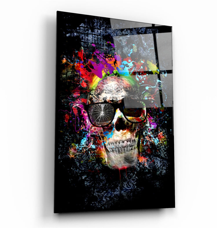 ・"Cool Skull"・Glass Wall Art | Artdesigna Glass Printing Wall Arts.