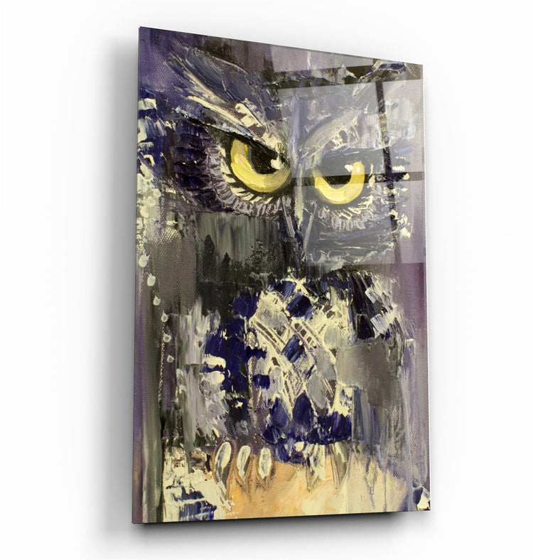 ・"Owlly"・Glass Wall Art | Artdesigna Glass Printing Wall Arts.