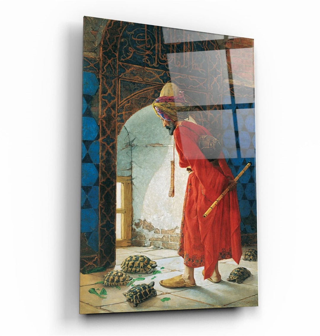 ・"The Tortoise Trainer 1906 Osman Hamdi"・Glass Wall Art | Artdesigna Glass Printing Wall Arts.