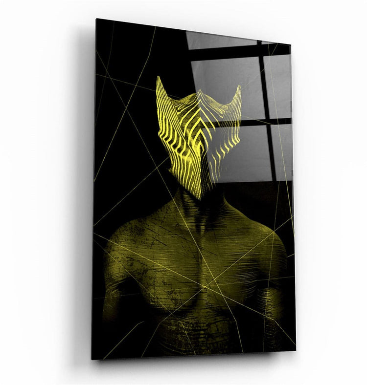 ・"Abstract Masked Man V3"・Glass Wall Art | Artdesigna Glass Printing Wall Arts.