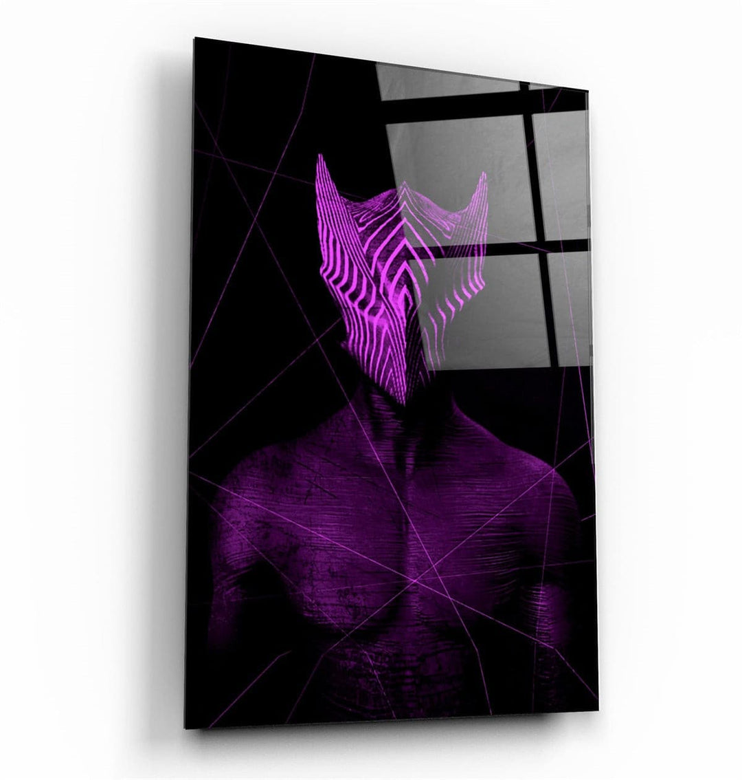 ・"Abstract Masked Man V5"・Glass Wall Art | Artdesigna Glass Printing Wall Arts.