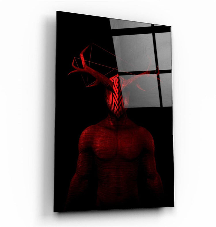 ・"Abstract Masked Man V8"・Glass Wall Art | Artdesigna Glass Printing Wall Arts.