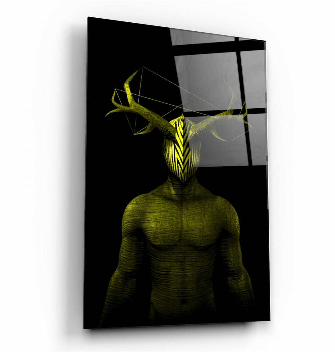 ・"Abstract Masked Man V9"・Glass Wall Art | Artdesigna Glass Printing Wall Arts.