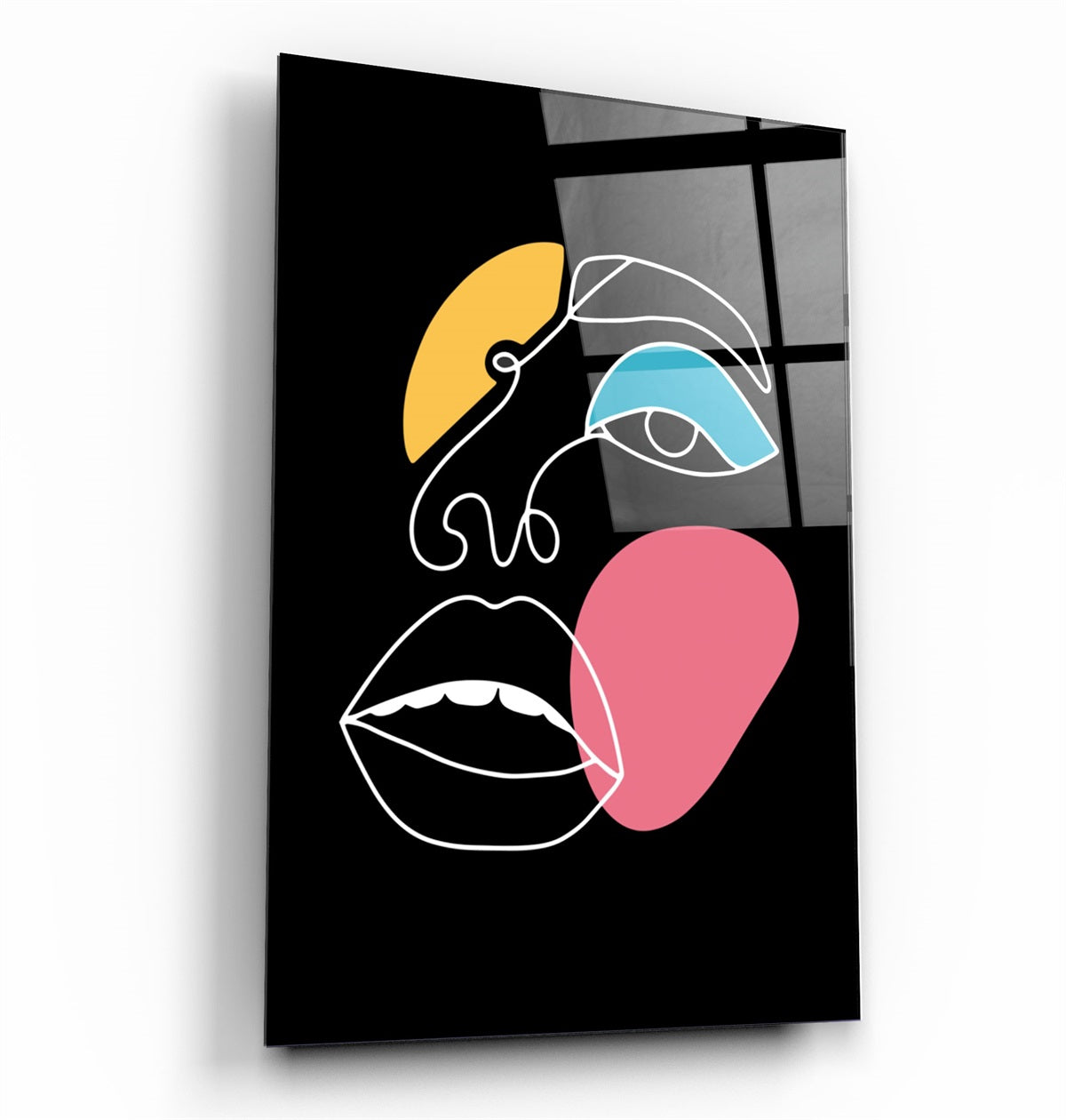 ・"Abstract Colorful Face"・Glass Wall Art | Artdesigna Glass Printing Wall Arts.