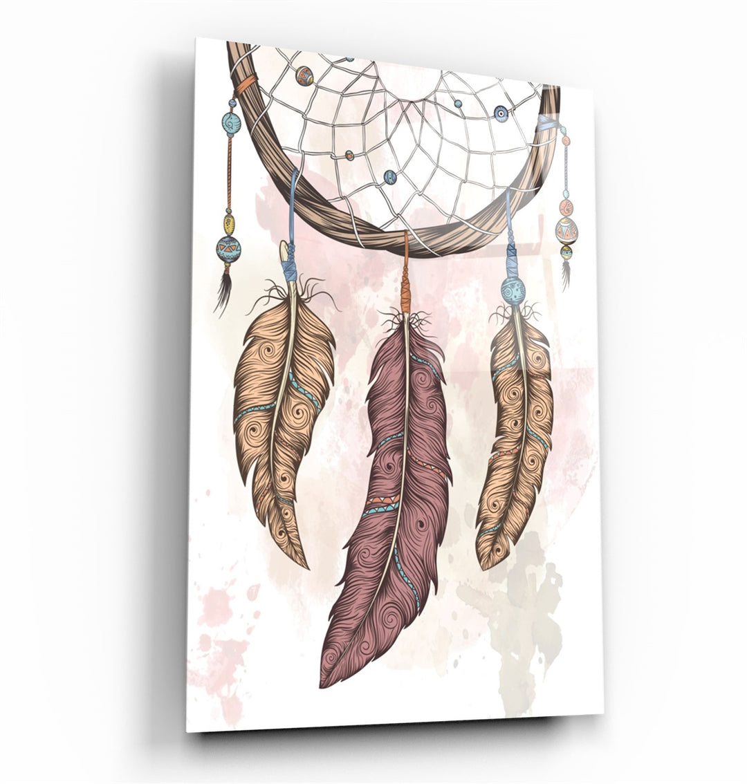 ・"Dreamcatcher"・Glass Wall Art | Artdesigna Glass Printing Wall Arts.