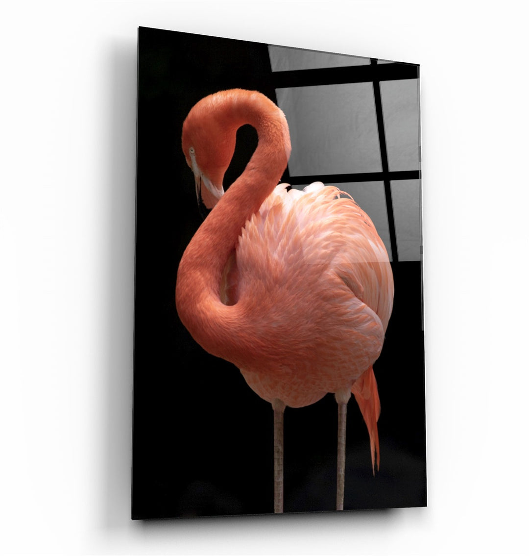 ・"Flamingo V2"・Glass Wall Art | Artdesigna Glass Printing Wall Arts.