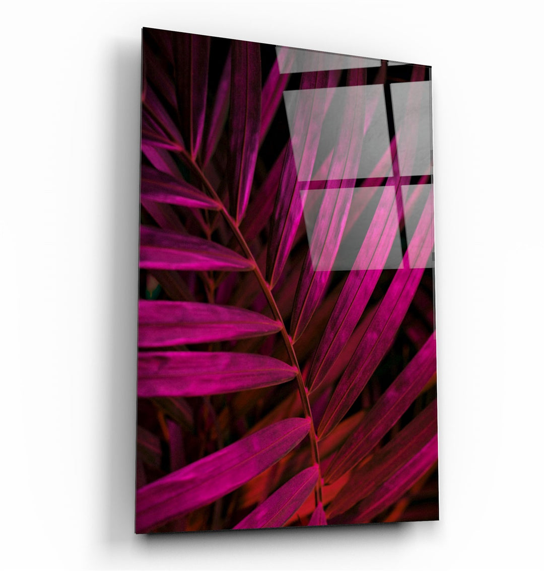 ・"Purple Leaves"・Glass Wall Art | Artdesigna Glass Printing Wall Arts.