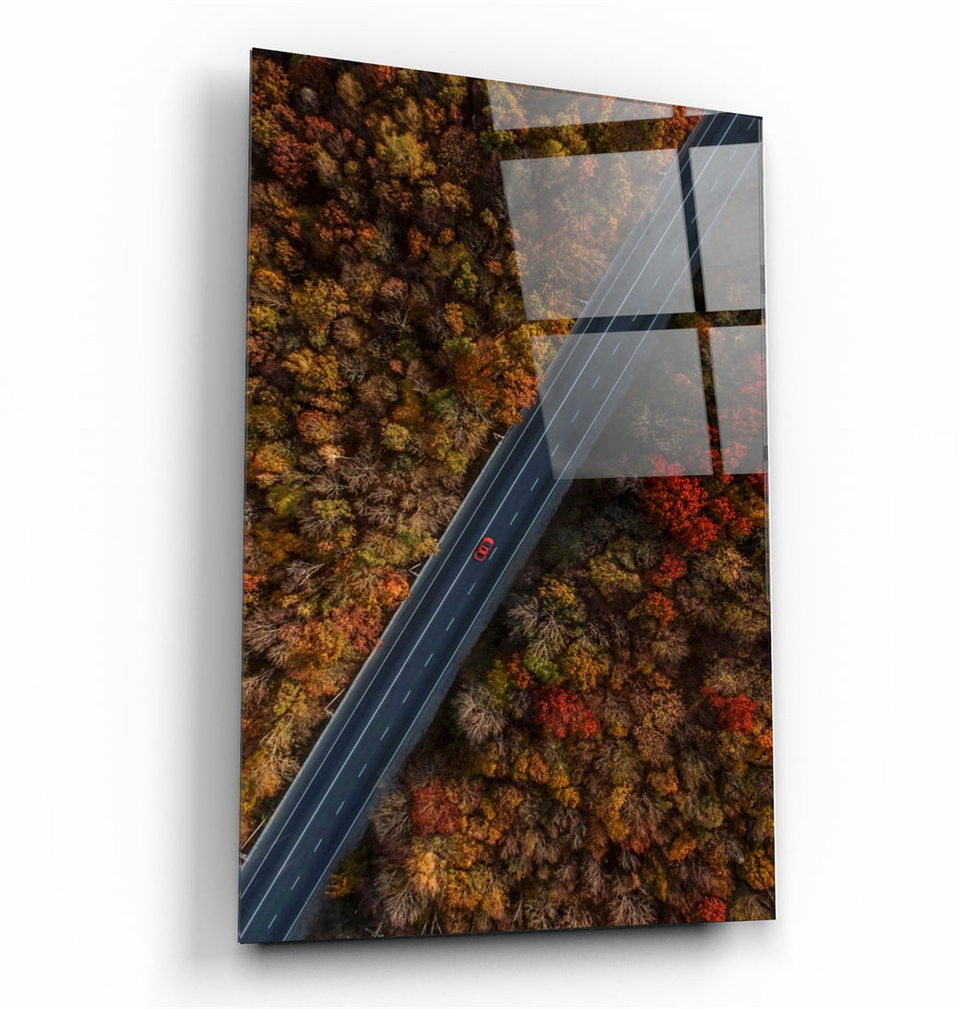 ・"Alone in the Road"・Glass Wall Art | Artdesigna Glass Printing Wall Arts.