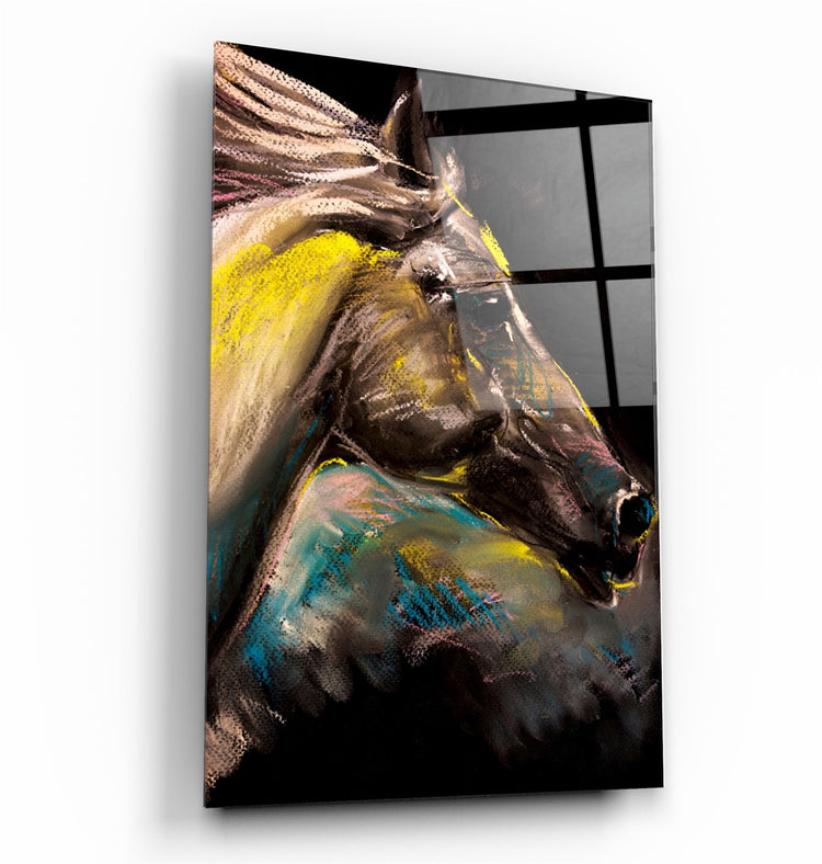 ・"Abstract Horse"・Glass Wall Art | Artdesigna Glass Printing Wall Arts.