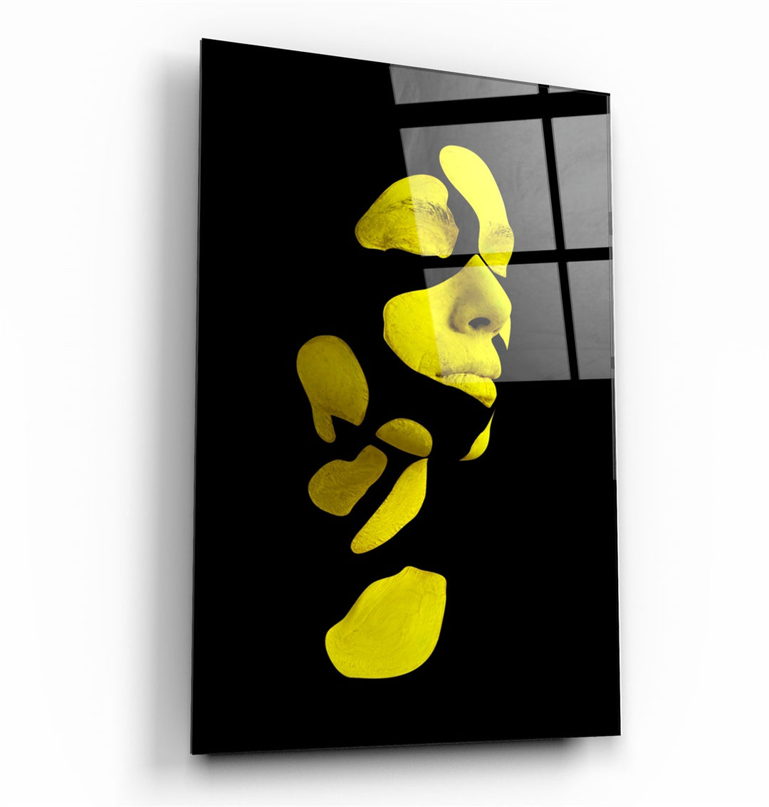 ・"Mysterious Yellow Face"・Glass Wall Art | Artdesigna Glass Printing Wall Arts.