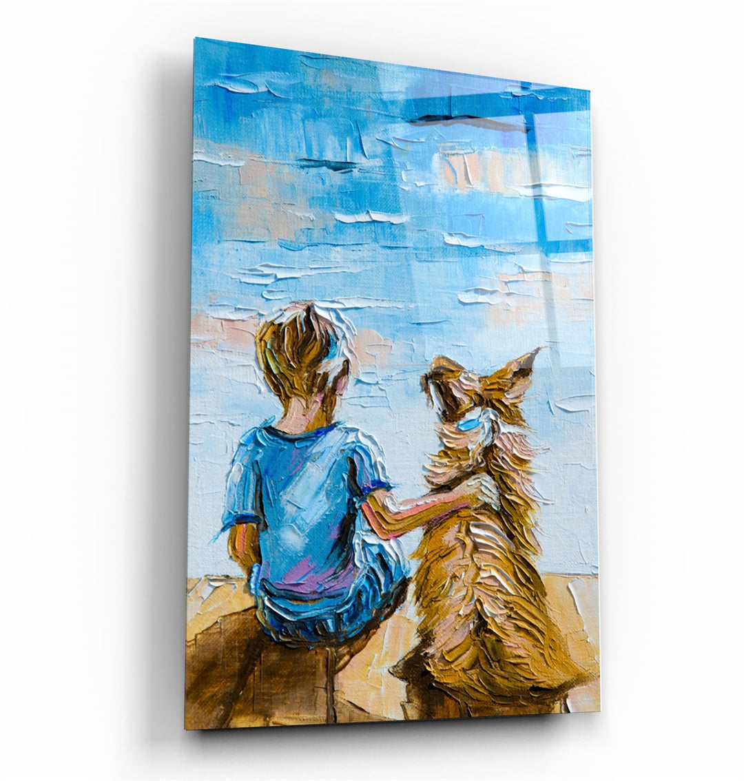 ・"Best Friends"・Glass Wall Art | Artdesigna Glass Printing Wall Arts.