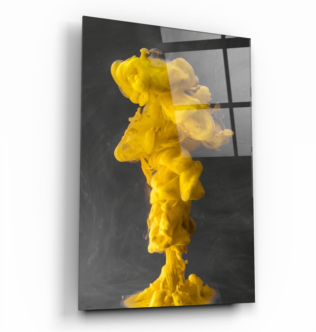 ・"Yellow Fog"・Glass Wall Art | Artdesigna Glass Printing Wall Arts.