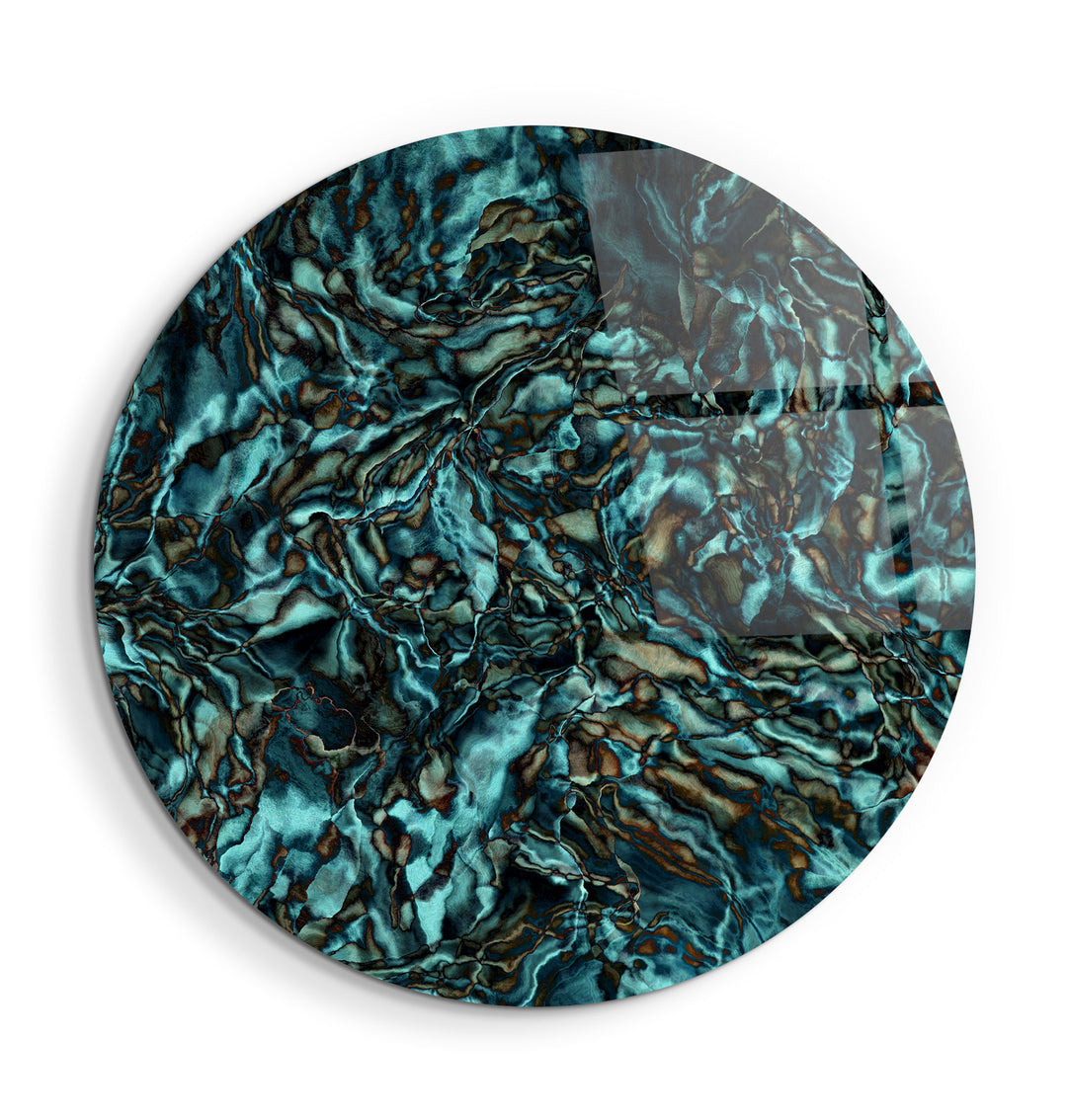 ・"Dark Sea"・Rounded Glass Wall Art