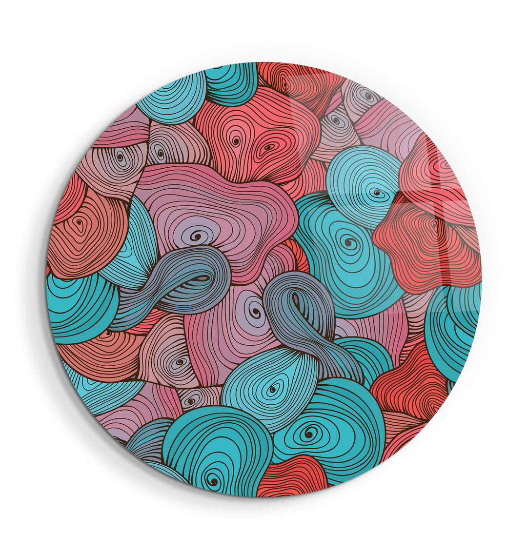 ・"Soft Tones"・Rounded Glass Wall Art