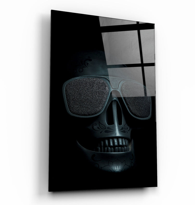 ・"Black Skull"・Glass Wall Art | Artdesigna Glass Printing Wall Arts.