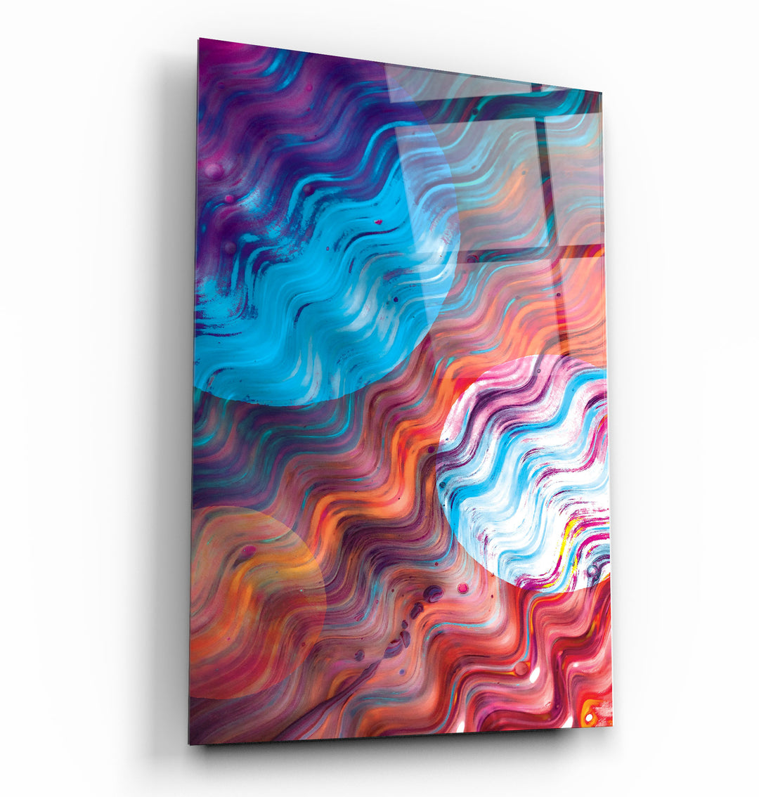 ・"Waive of Colors"・Glass Wall Art | Artdesigna Glass Printing Wall Arts.