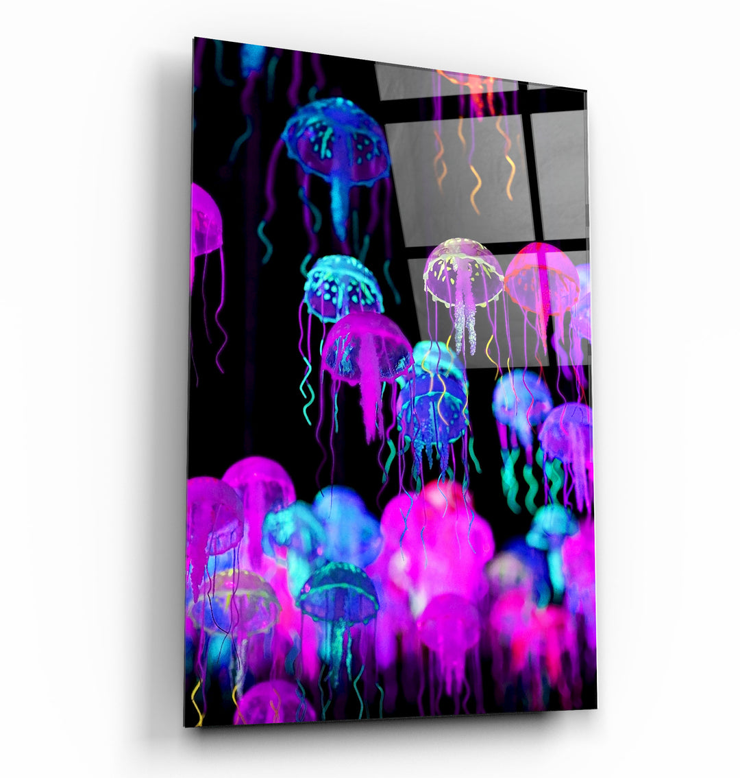 ・"Jellyfish"・Glass Wall Art | Artdesigna Glass Printing Wall Arts.