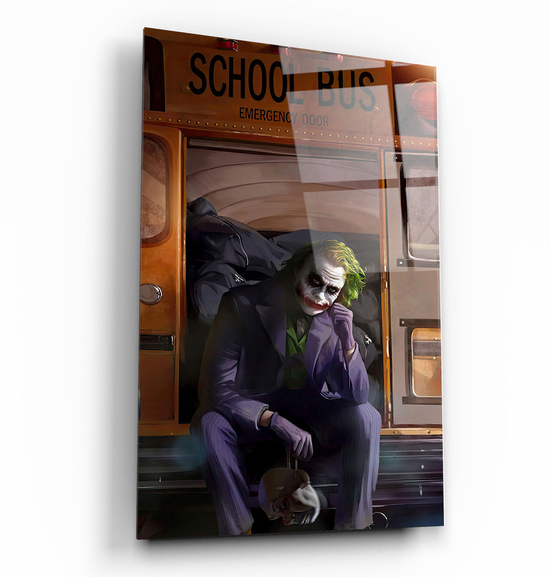 ・"School Bus - Joker"・Designer's Collection Glass Wall Art