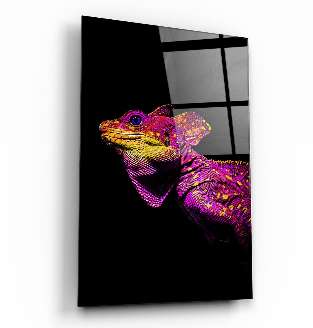 ・"Iguana Magenta"・Designer's Collection Glass Wall Art