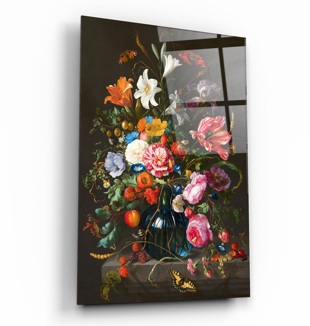 ・"Retro Flowers"・Designer's Collection Glass Wall Art