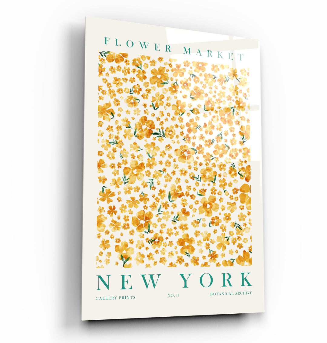 ・"Flower Market No:11 New York"・Gallery Print Collection Glass Wall Art