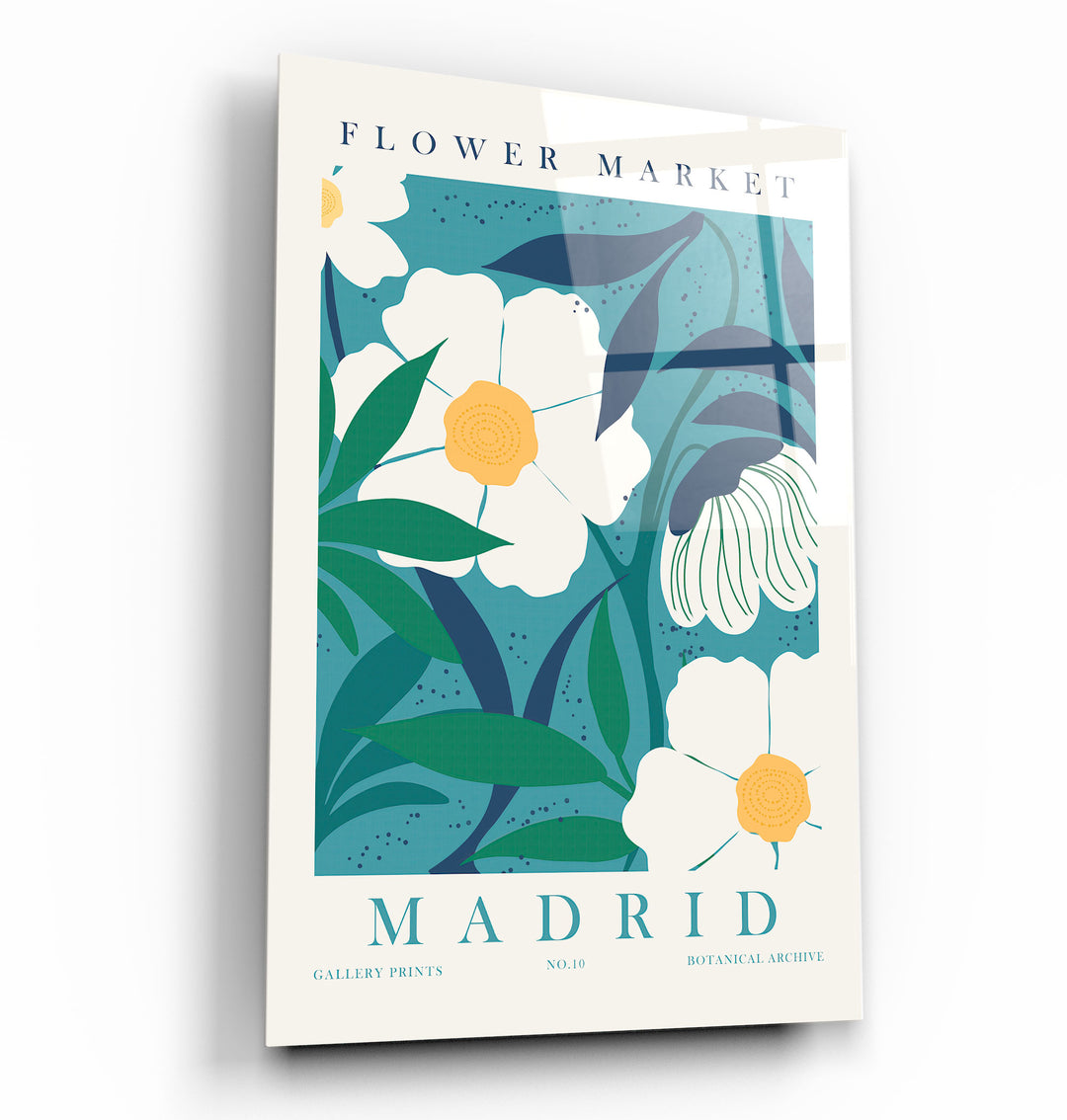 ・"Flower Market No:10 Madrid"・Gallery Print Collection Glass Wall Art