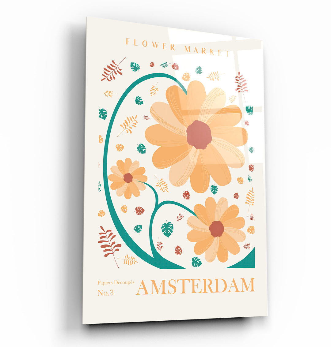 ・"Flower Market No:3 Amsterdam"・Gallery Print Collection Glass Wall Art