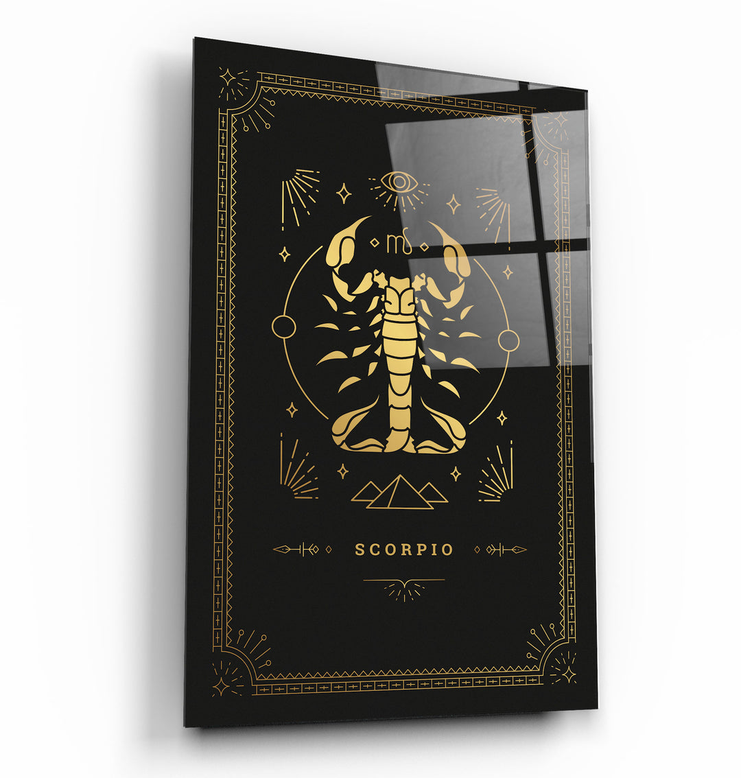 ・"SCORPIO"・Black Zodiac Collection Glass Wall Art