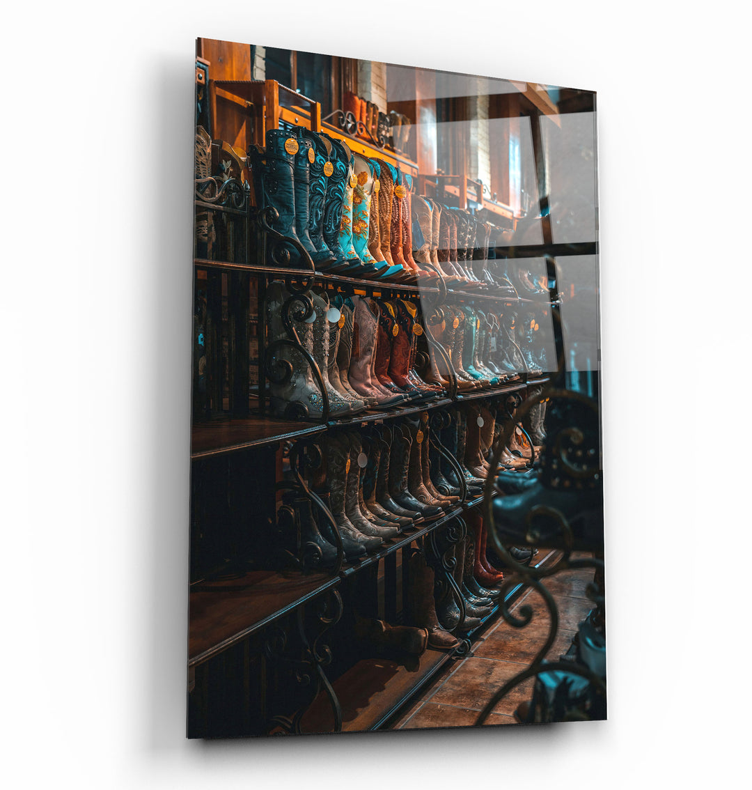 ・"Cowboy Boots"・Glass Wall Art