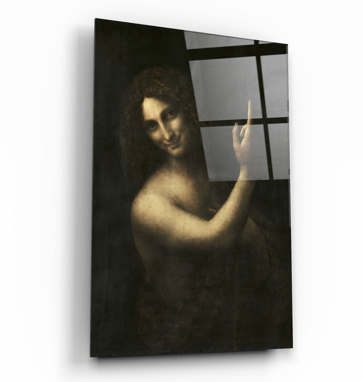 ・"Leonardo da Vinci's Saint John the Baptist (1513-1516)"・Glass Wall Art | Artdesigna Glass Printing Wall Arts.