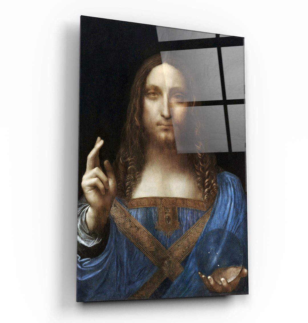 ・"Leonardo da Vinci's Salvator Mundi (circa 1500)"・Glass Wall Art | Artdesigna Glass Printing Wall Arts.