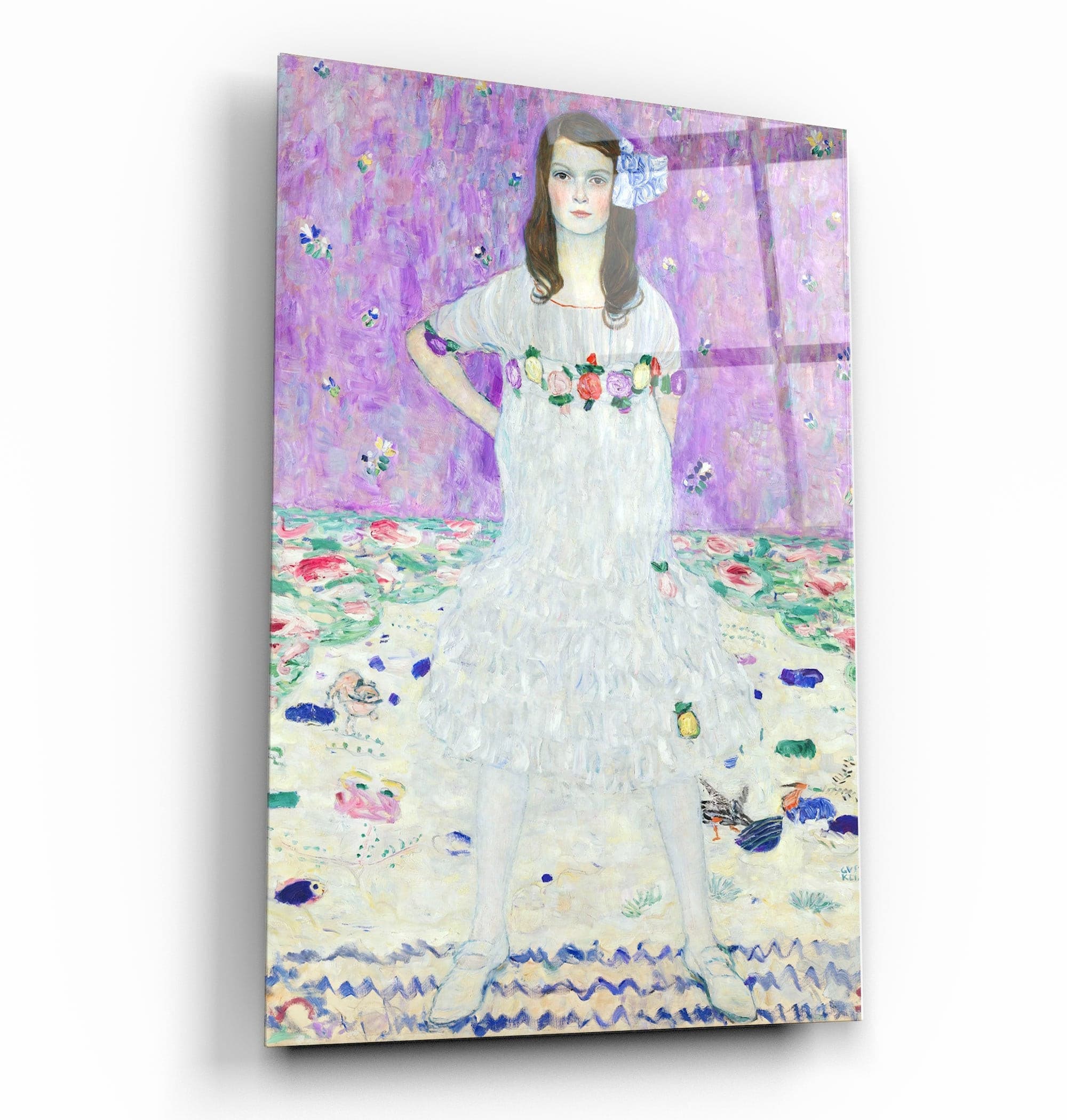 ・"Mäda Primavesi (ca. 1912–1913) by Gustav Klimt)"・Glass Wall Art | Artdesigna Glass Printing Wall Arts.