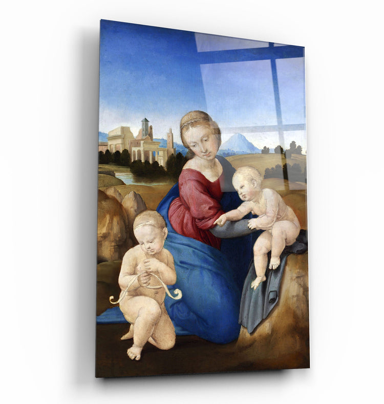 ・"Raphael's Madonna and Child with the Infant Saint John (1508)"・Glass Wall Art | Artdesigna Glass Printing Wall Arts.