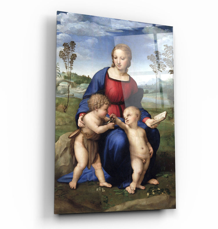 ・"Raphael's Madonna of the Goldfinch (1505–1506)"・Glass Wall Art | Artdesigna Glass Printing Wall Arts.