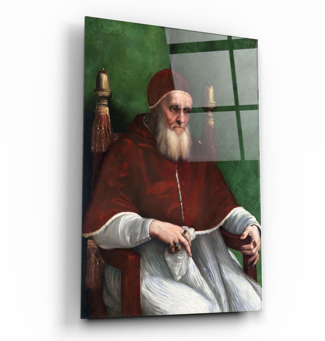 ・"Raphael's Portrait of Pope Julius II (1511)"・Glass Wall Art | Artdesigna Glass Printing Wall Arts.