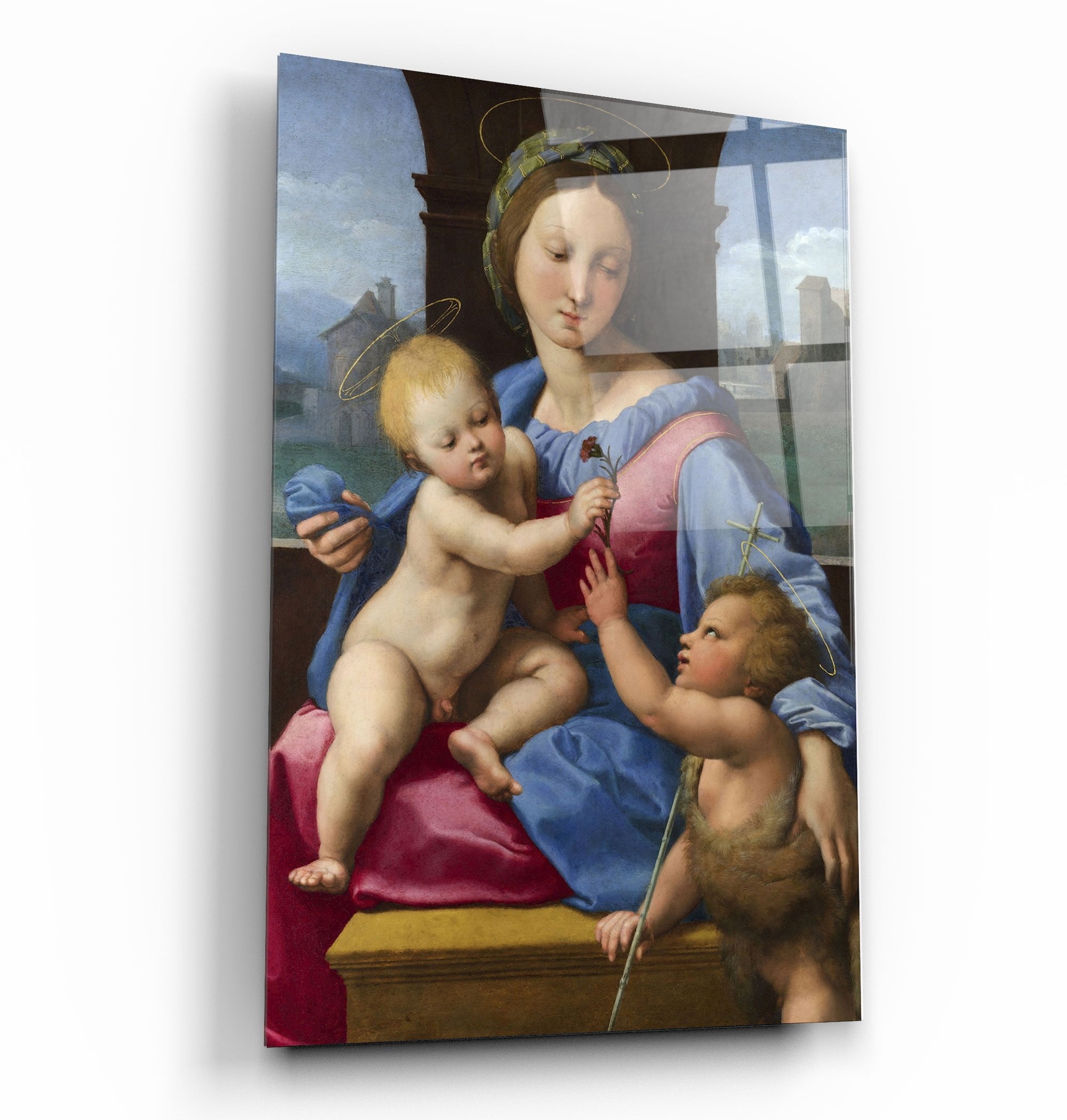 ・"Raphael's The Garvagh Madonna (1509–1510)"・Glass Wall Art | Artdesigna Glass Printing Wall Arts.