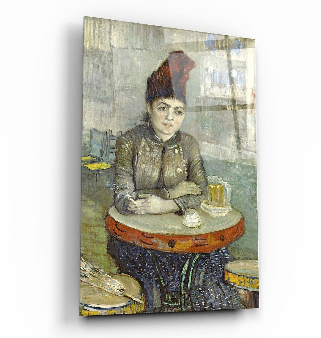 ・"Vincent van Gogh's Agostina Segatori Sitting in the Café du Tambourin (1887–1888)"・Glass Wall Art | Artdesigna Glass Printing Wall Arts.