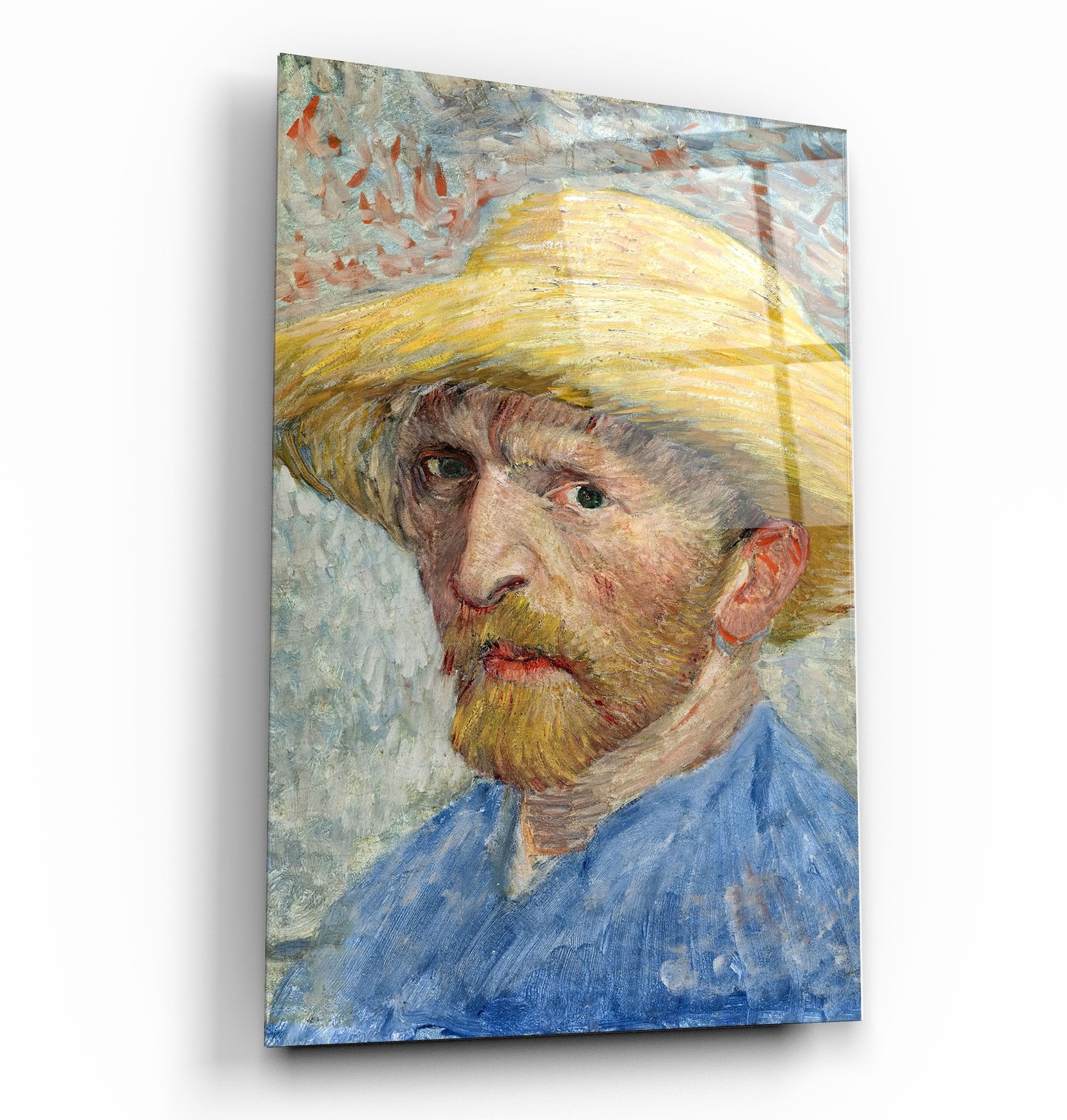 ・"Vincent van Gogh's Self-Portrait (1887)"・Glass Wall Art | Artdesigna Glass Printing Wall Arts.