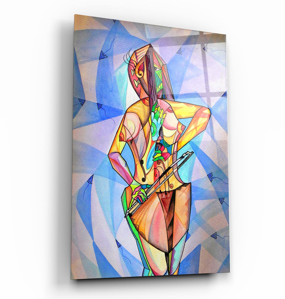 ・"One Body Cello And Human"・Glass Wall Art | Artdesigna Glass Printing Wall Arts.