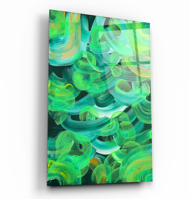 ・"Greeny - Hand-drawn Image"・Glass Wall Art | Artdesigna Glass Printing Wall Arts.