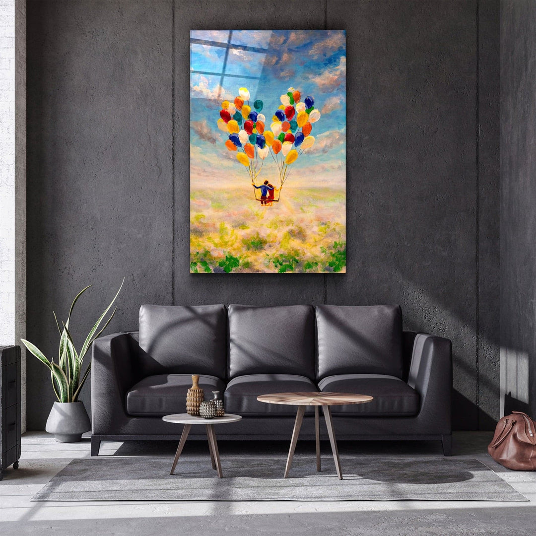 ・"Abstract Colorful Baloons"・Glass Wall Art | Artdesigna Glass Printing Wall Arts.