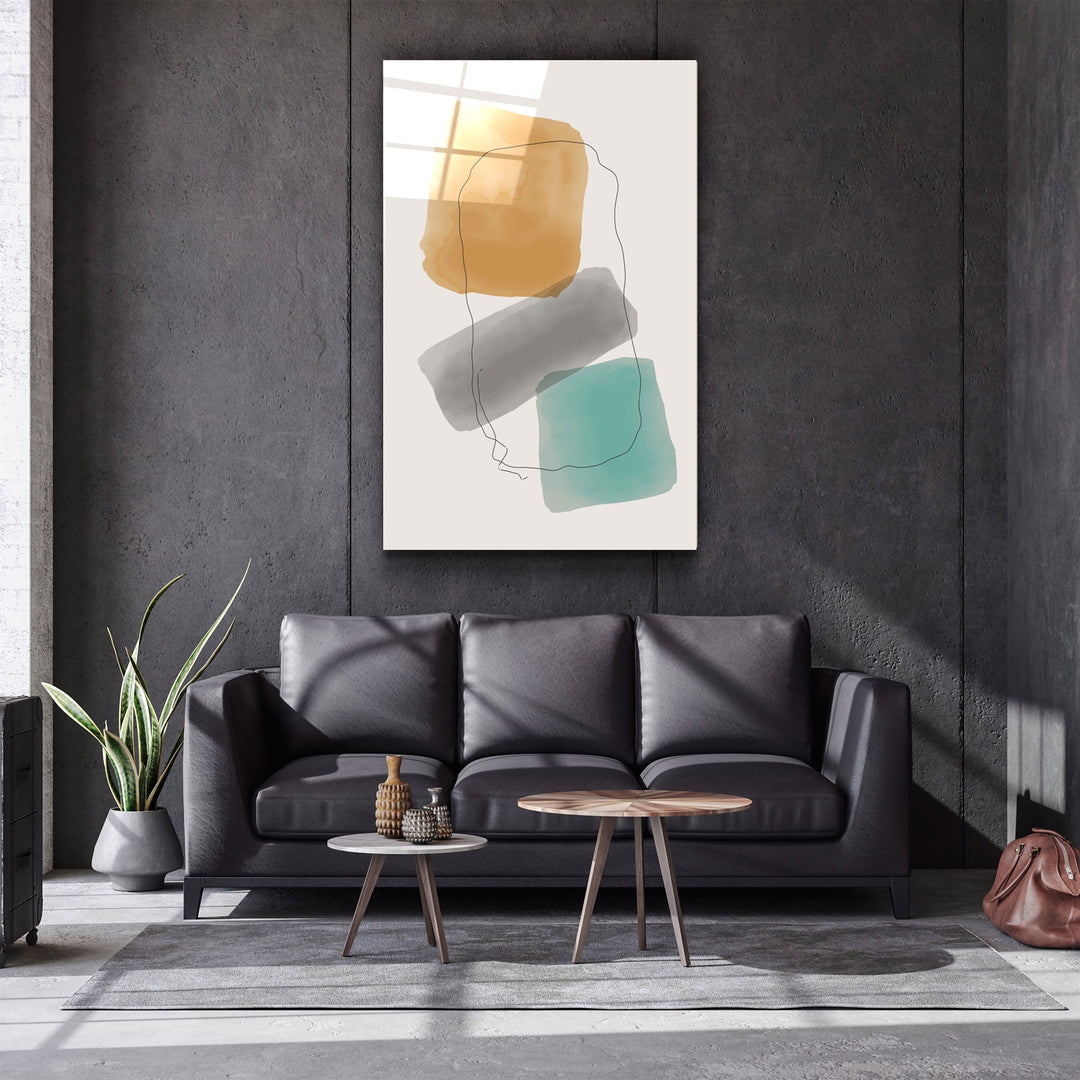 ・"Abstract Shapes V13"・Glass Wall Art | Artdesigna Glass Printing Wall Arts.