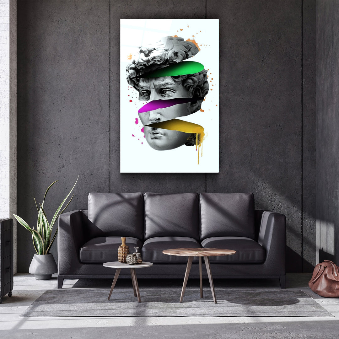 ・"Abstract Colorful Face"・Glass Wall Art | Artdesigna Glass Printing Wall Arts.