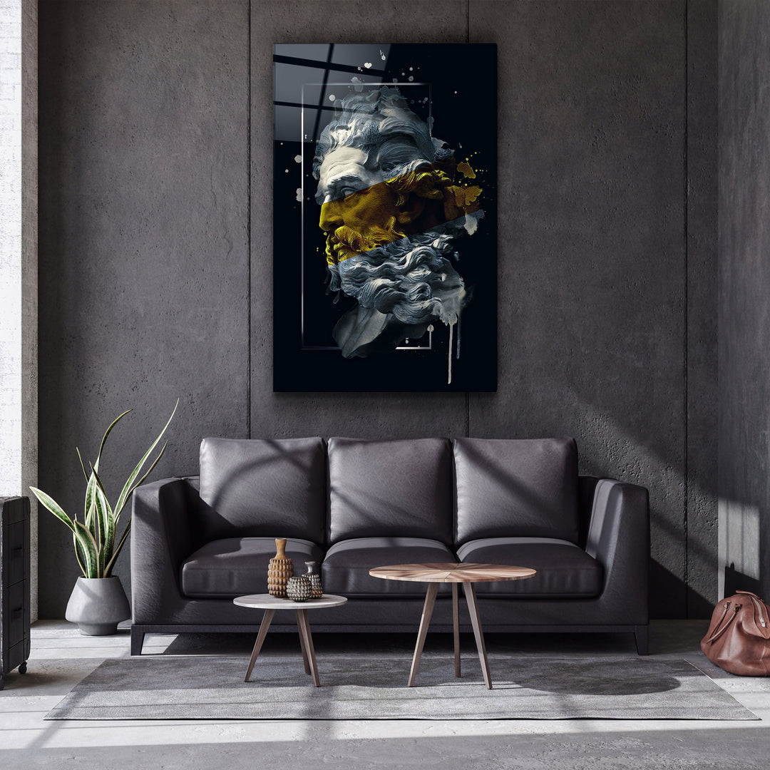 ・"Abstract Yellow Poseidon"・Glass Wall Art | Artdesigna Glass Printing Wall Arts.